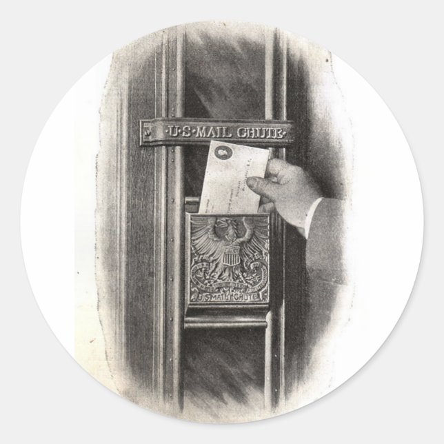 Sticker Rond Boîte de messagerie vintage (Devant)