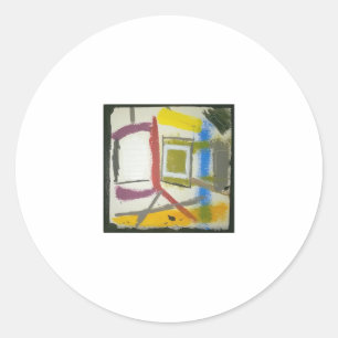 Sticker Rond Boîte du milieu du siècle Abstrait Hankamer Artjun