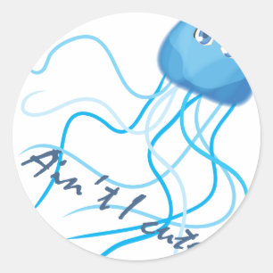 Sticker Rond boîte méduse : N'est-ce pas mignon ?