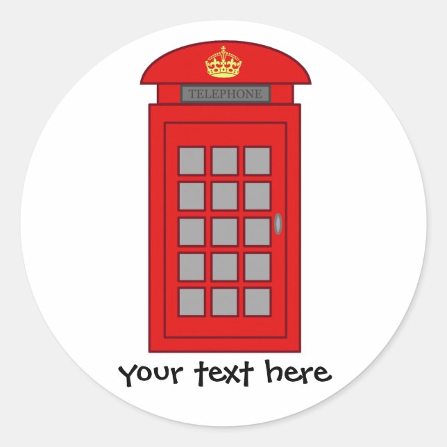 Sticker Rond Boîte téléphonique britannique (Devant)