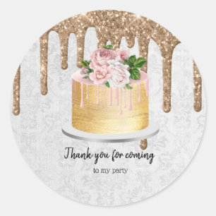 Sticker Rond Boites de gâteau Mariage d'anniversaire