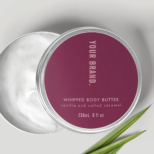 Sticker Rond Boîtier d'emballage Neutre Rose et Rouge Dusty