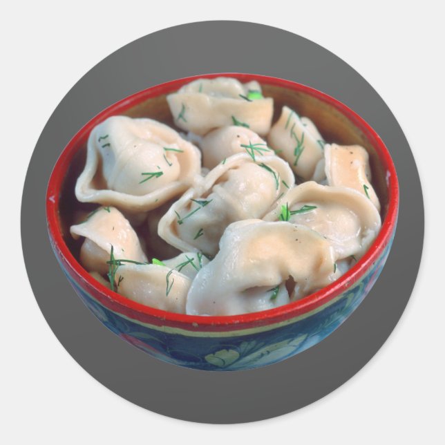 Sticker Rond Bol de Pelmeni (Devant)