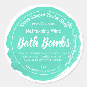 Sticker Rond Bombe à eau vert à la menthe