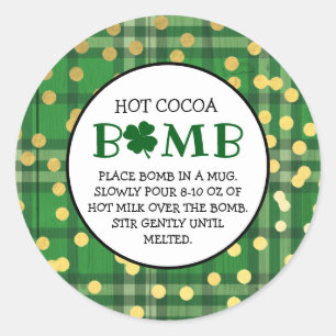 Sticker Rond Bombe à St patrick de cacao à chaud