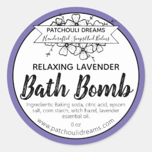 Sticker Rond Bombe de bain relaxante parfumée à la lavande viol