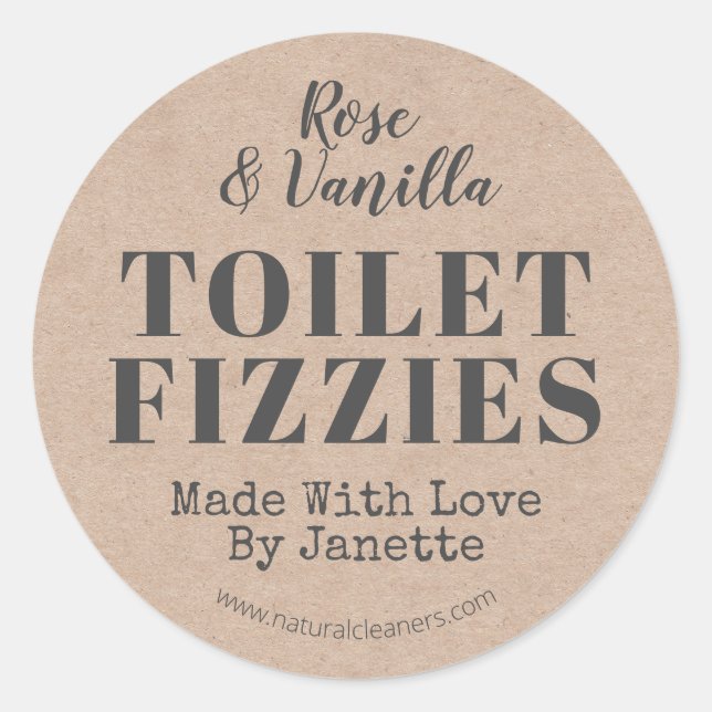 Sticker Rond Bombe De Nettoyage De Toilettes Fizzy Faisant Mais (Devant)