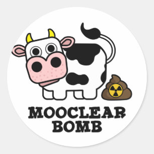 Sticker Rond Bombe Mooclebre Funny Cow Pun