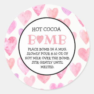 Sticker Rond Bombe Valentine Hot Chocolate Bomb