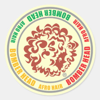 Sticker Rond BOMBER-HEAD-RASTA (Autocollant)