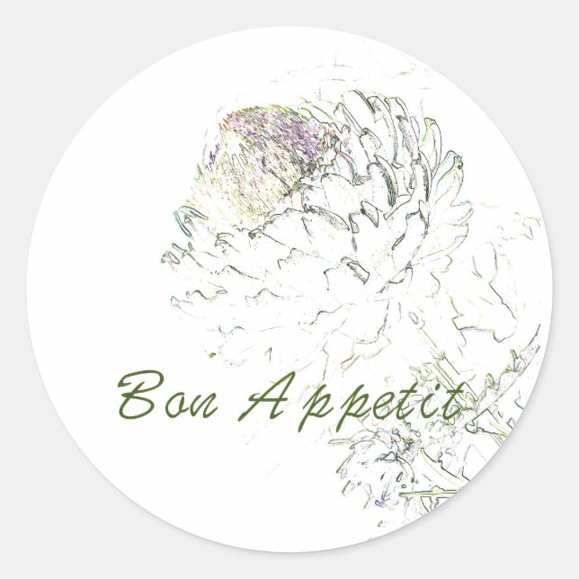 Sticker Rond Bon appétit Artichoke (Devant)