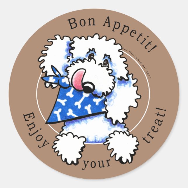 Sticker Rond Bon appétit de chien ! Traitements pour animaux de (Devant)