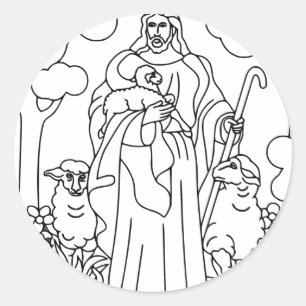 Sticker Rond Bon berger Jésus
