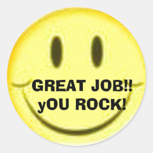 STICKER ROND BON BOULOT ! ! VOUS ROCK !