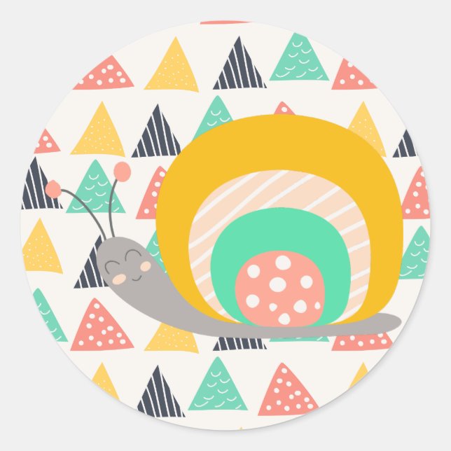 Sticker Rond Bon escargot sur les triangles (Devant)