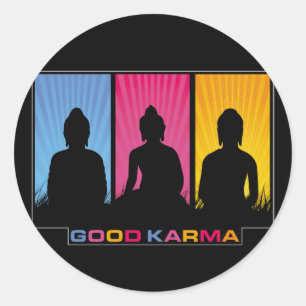 Sticker Rond Bon karma Buddhas