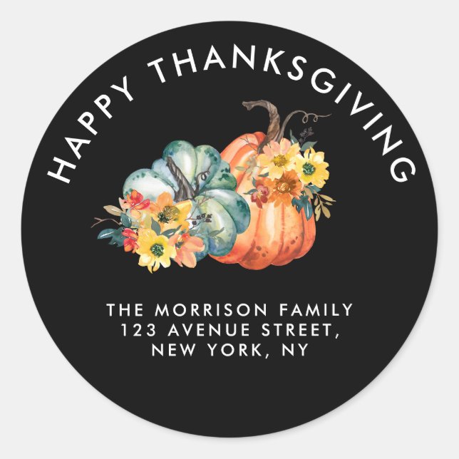 Sticker Rond bon thanksgiving citrouille (Devant)