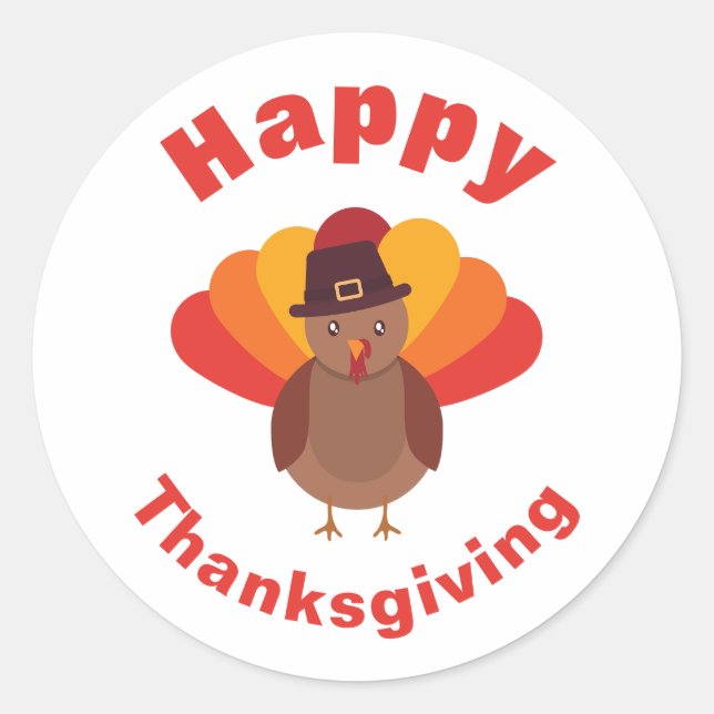 Sticker rond bon thanksgiving classique (Devant)