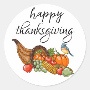 Sticker Rond bon thanksgiving Cornucopia