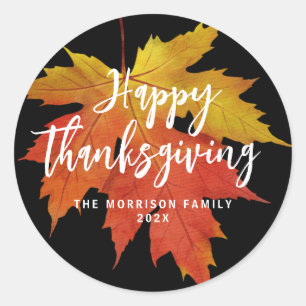 Sticker Rond bon thanksgiving de script de brosse