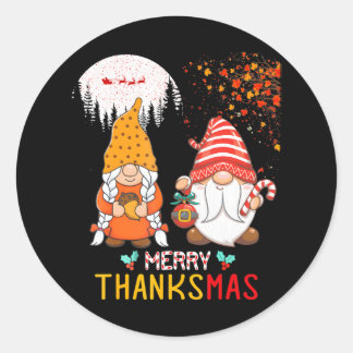 Sticker Rond Bon thanksgiving Joyeux Noël Heureux