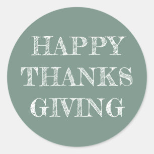 Sticker Rond Bon thanksgiving Moderne Simple Dusty Green