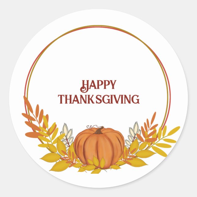 Sticker Rond Bon thanksgiving Pampkin (Devant)