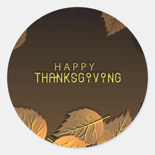 Sticker Rond Bon thanksgiving salutations avec feuilles d'autom (Devant)