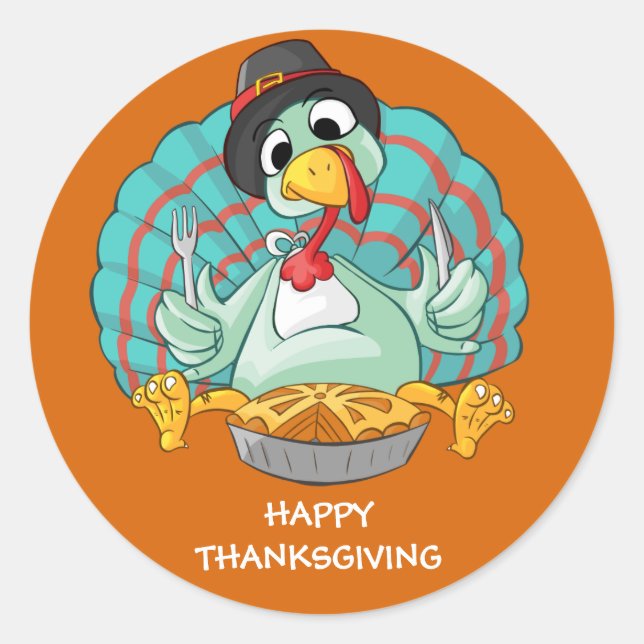 Sticker Rond Bon thanksgiving Turquie (Devant)