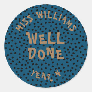 Sticker Rond Bon Travail Enseignant Encouragement Étoile Sticke