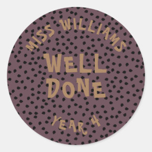 Sticker Rond Bon Travail Enseignant Encouragement Étoile Sticke