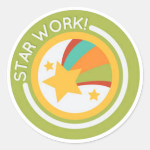 Sticker Rond Bon Travail Professeur Étudiant