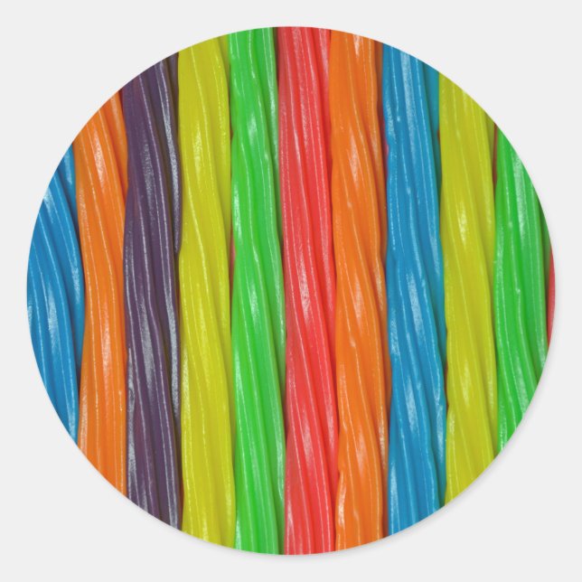 Sticker Rond Bonbon de réglisse de couleur arc-en-ciel (Devant)