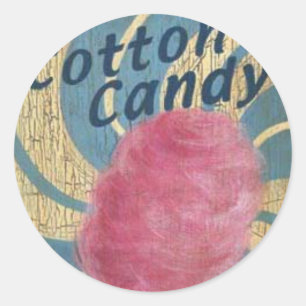 Sticker Rond Bonbon en coton rose