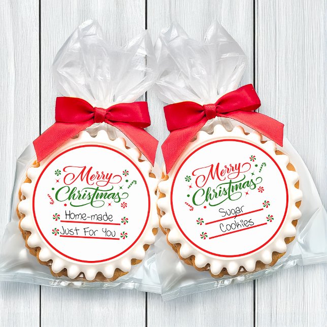 Sticker Rond Bonbons à la menthe de Noël (Créateur téléchargé)