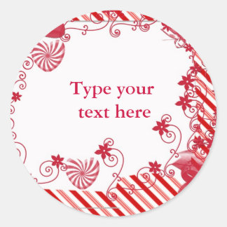 Sticker Rond Bonbons dans les vignes Balise cadeau ou enveloppe