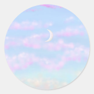 Sticker Rond Bonbons de coton Nuages de soirée Aimant