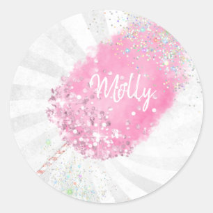 Sticker Rond Bonbons de coton parties scintillant mignonne cein