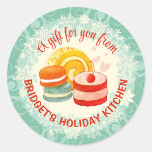 Sticker Rond Bonbons de Noël cuits dans la cuisine de