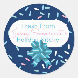 Sticker Rond Bonbons glaçant saupoudrer le biscuit de Noël à