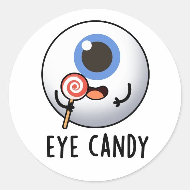 Sticker Rond Bonbons pour yeux amusant jeu d'yeux (Devant)