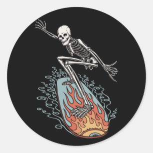 Sticker Rond Bonehead Board Dude