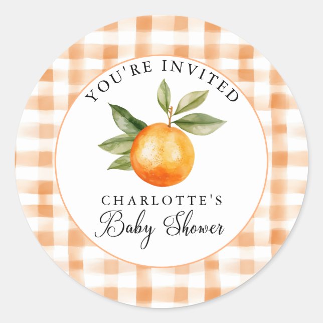 Sticker Rond Bonheur de Fleur d'Orange Little Cutie (Devant)