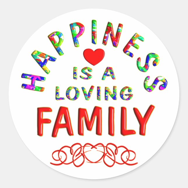 Sticker Rond Bonheur familial (Devant)
