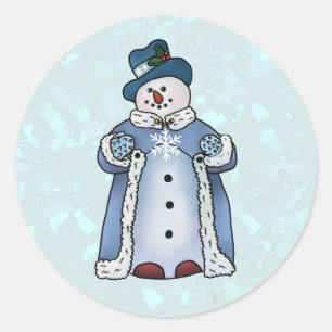 Sticker Rond Bonhomme de neige