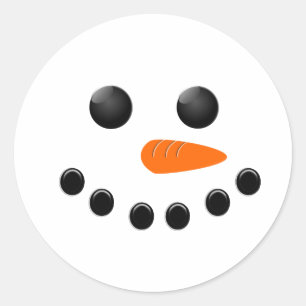 Sticker Rond Bonhomme de neige