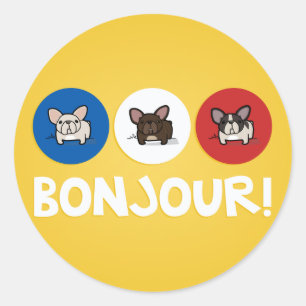 Sticker Rond Bonjour !