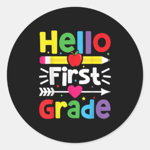 Sticker Rond Bonjour 1ère année 1ère année Retour à l'école Ens