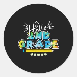 Sticker Rond Bonjour 2e année Ck à l'école Premier jour d'école