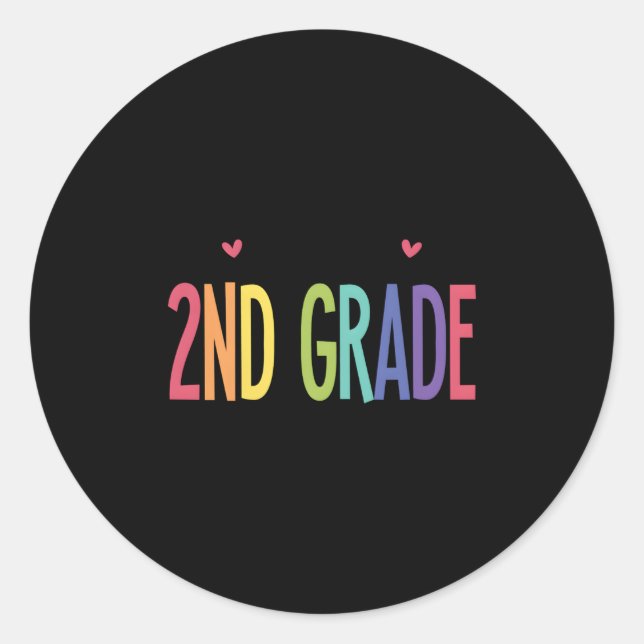 Sticker Rond Bonjour 2E Année Premier Jour De L'École Bienvenue (Devant)